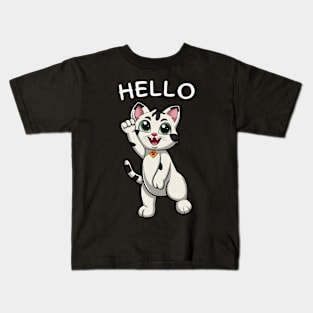 Hello, Smiling Cat Kids T-Shirt